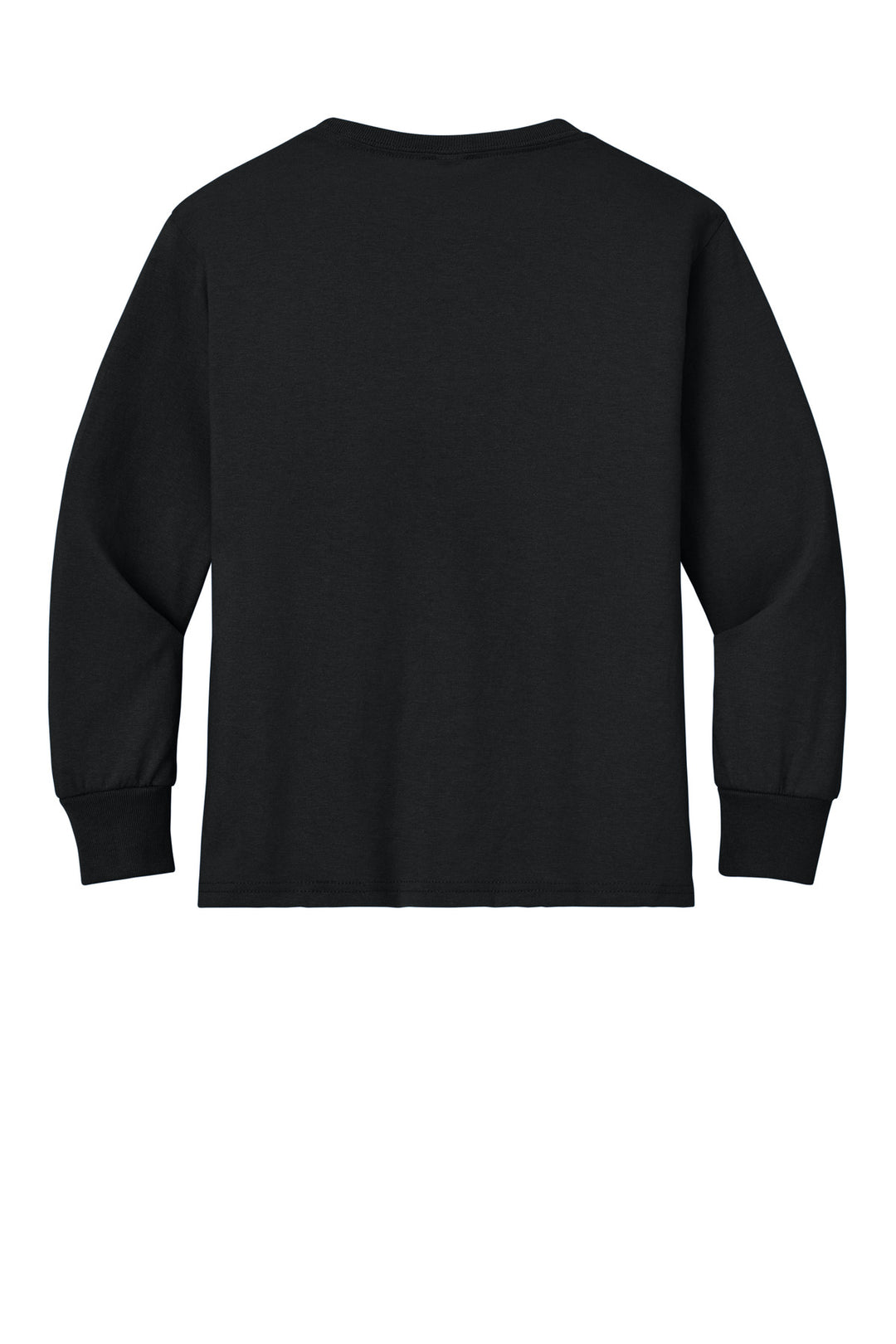 Rear View of Black Jerzees Youth Dri-Power 50/50 Cotton/Poly Long Sleeve 29BL