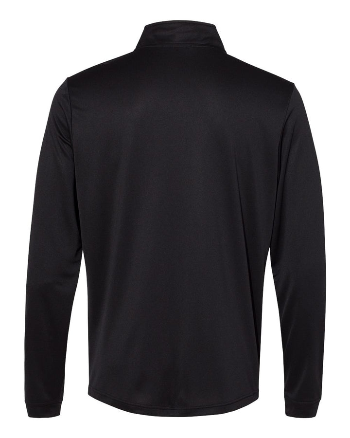 Rear View of Black Lightweight Quarter-Zip Pullover - A401