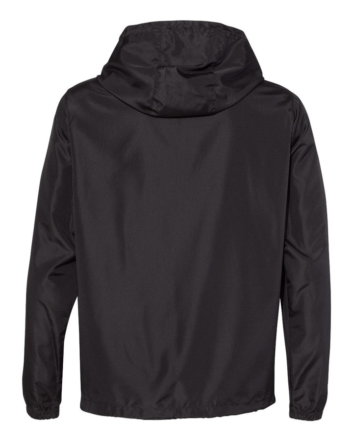 Rear View of Black Lightweight Quarter-Zip Windbreaker Pullover Jacket - EXP54LWP