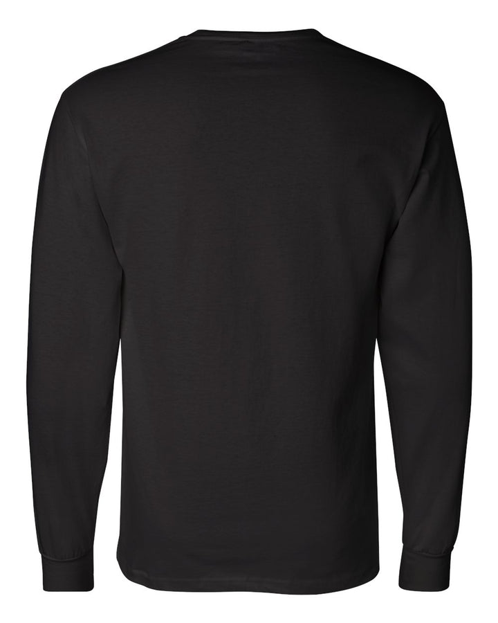 Rear View of Black Long Sleeve T-Shirt - CC8C