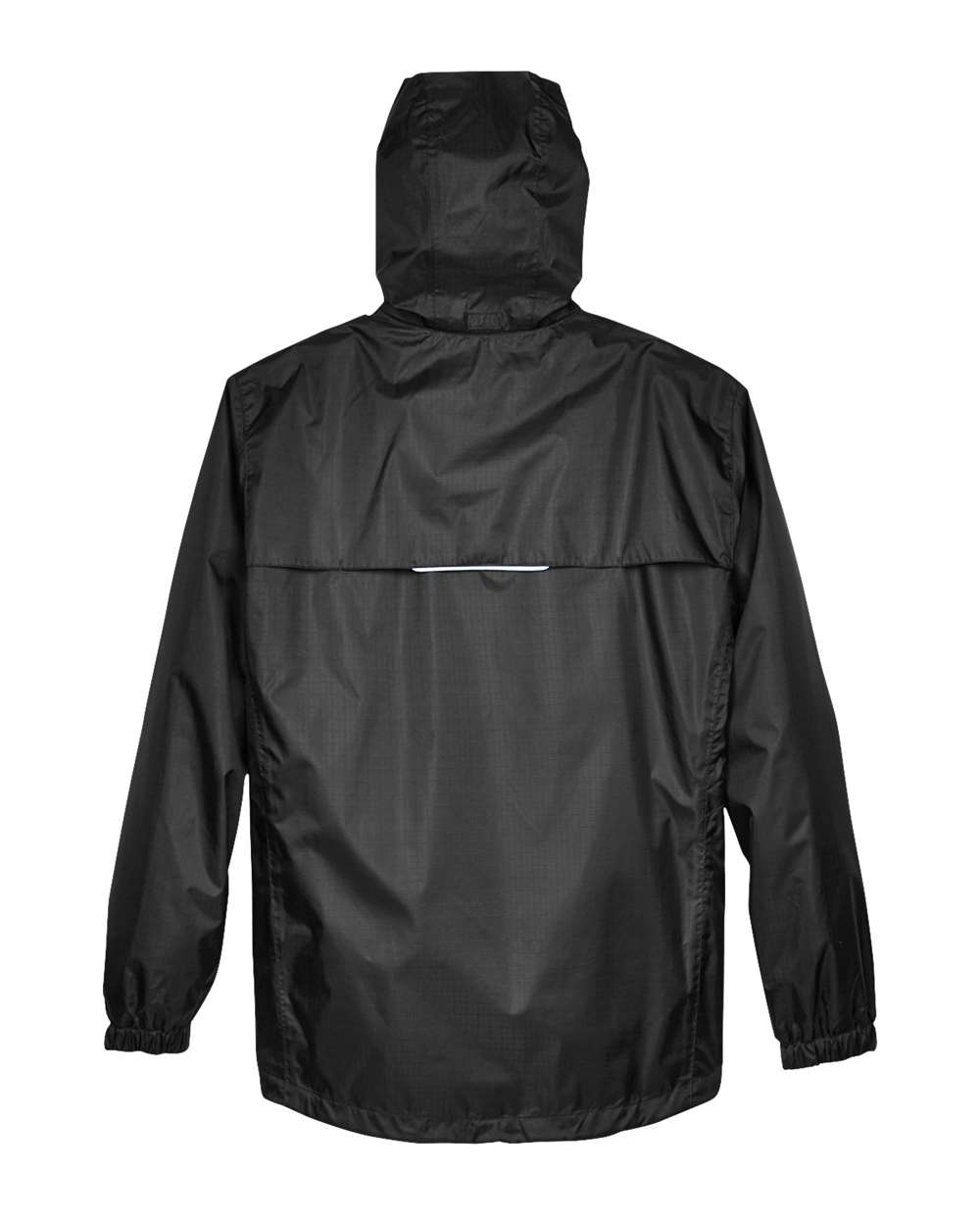 Rear View of Black Men's Climate Seam Sealed Lightweight Variegated Ripstop Jacket - 88185