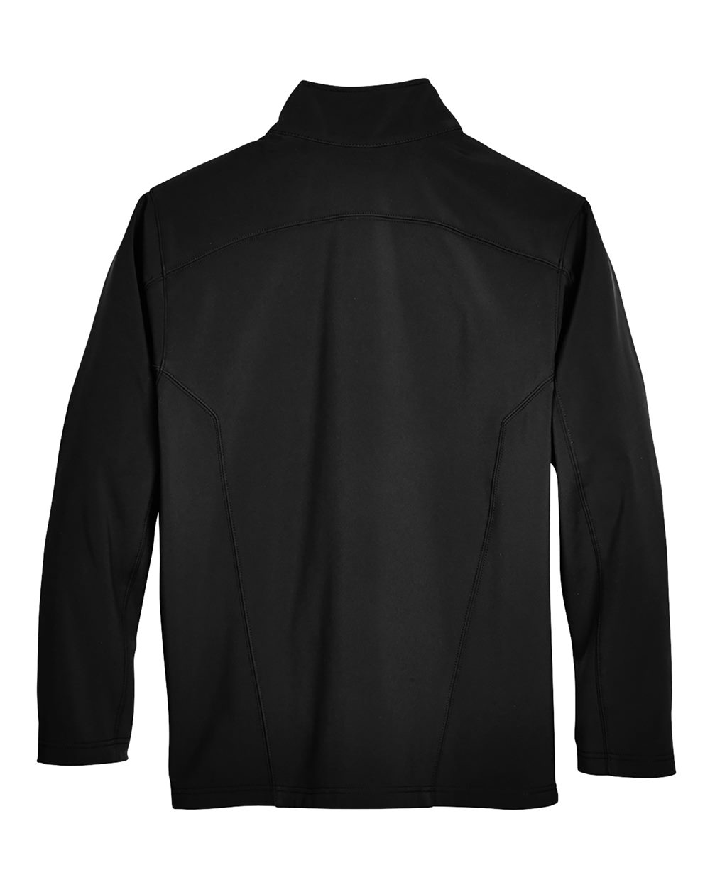 Rear View of Black Men's Cruise Two-Layer Fleece Bonded Soft Shell Jacket - 88184