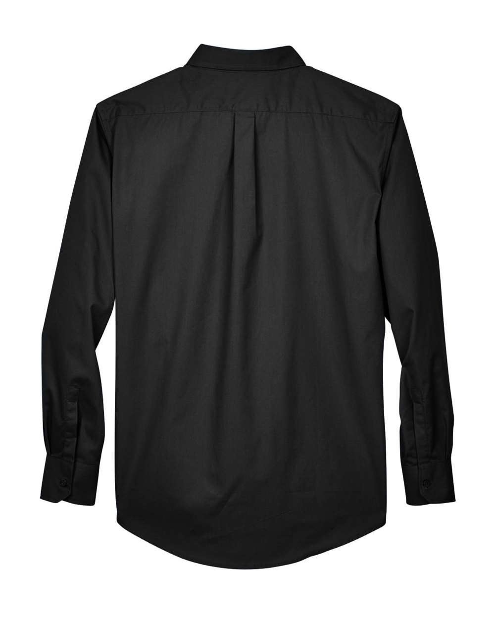 Rear View of Black Men's Operate Twill Dress Shirt - 88193