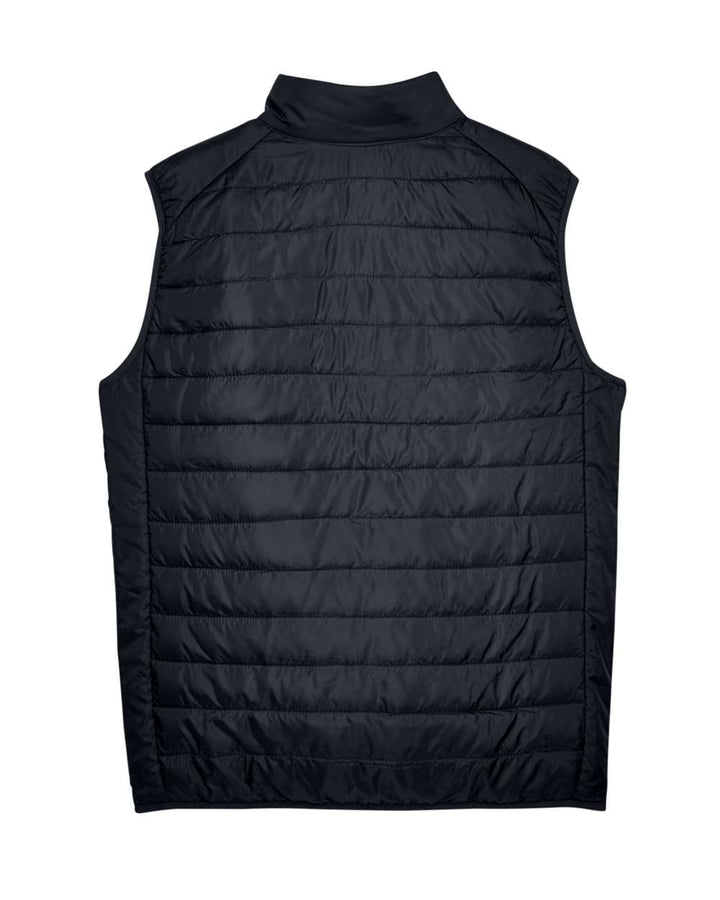 Rear View of Black Men's Prevail Packable Puffer Vest - CE702