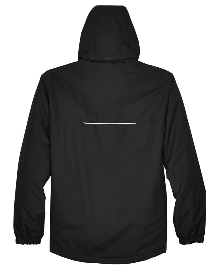 Rear View of Black Men's Profile Fleece-Lined All-Season Jacket - 88224