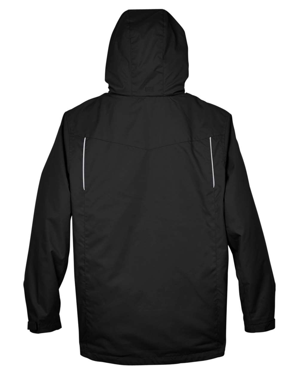 Rear View of Black Men's Region 3-in-1 Jacket with Fleece Liner - 88205