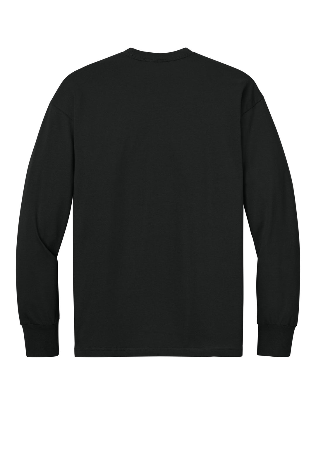 Rear View of Black Next Level Apparel Heavyweight Long Sleeve Tee NL7211