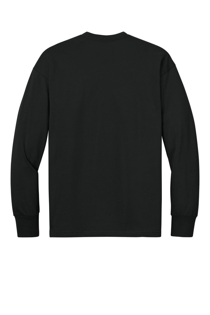 Rear View of Black Next Level Apparel Heavyweight Long Sleeve Tee NL7211