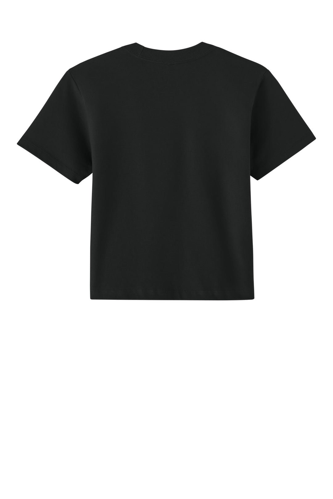 Rear View of Black Next Level Apparel Women's Heavyweight Boxy Tee NL7610