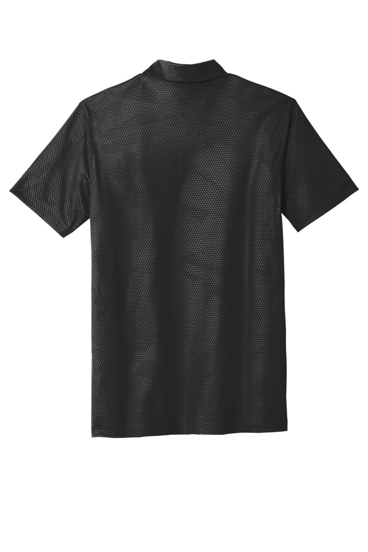 Rear View of Black Nike Dri-FIT Embossed Tri-Blade Polo. 838964