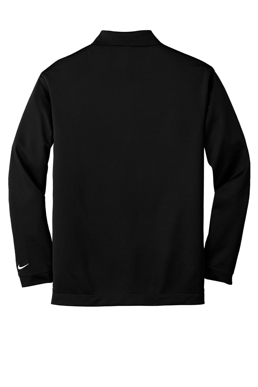 Rear View of Black Nike Tall Long Sleeve Dri-FIT Stretch Tech Polo. 604940