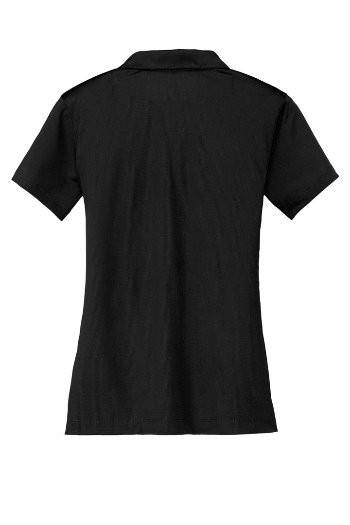Rear View of Black Nike Women's Dri-FIT Vertical Mesh Polo. 637165