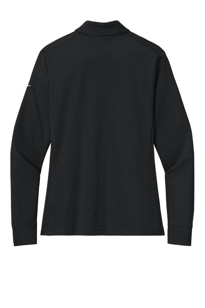 Rear View of Black Nike Women's Essential 1/2-Zip Cover-Up NKHM7969