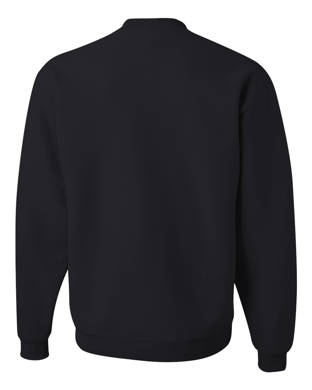 Rear View of Black NuBlend® Crewneck Sweatshirt - 562MR