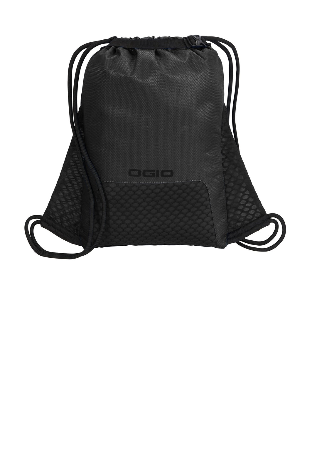 Rear View of Black OGIO Boundary Cinch Pack. 92000