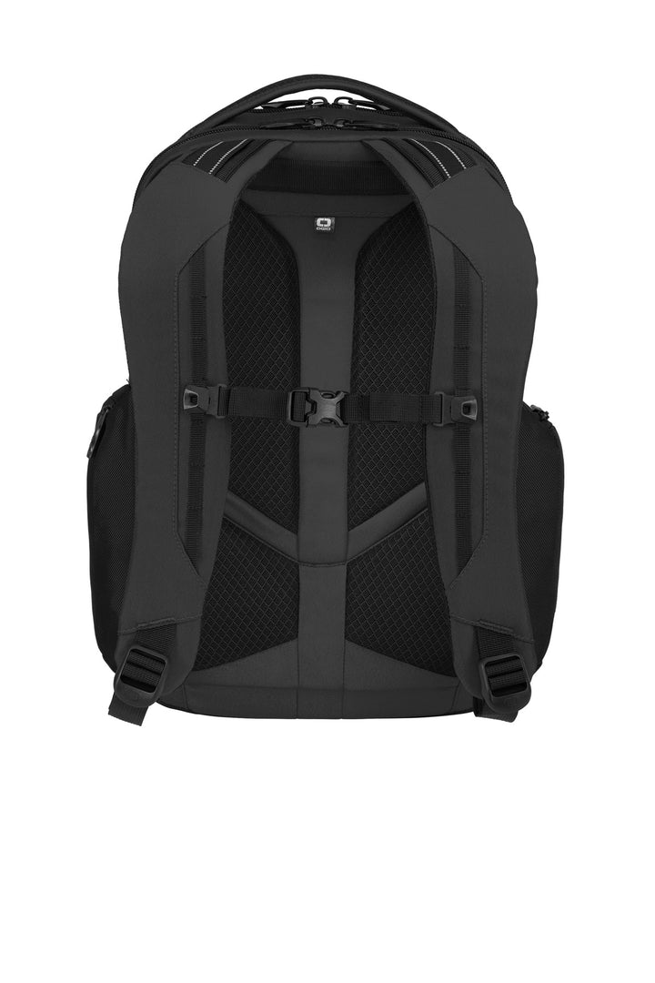 Rear View of Black OGIO Connected Pack. 91008