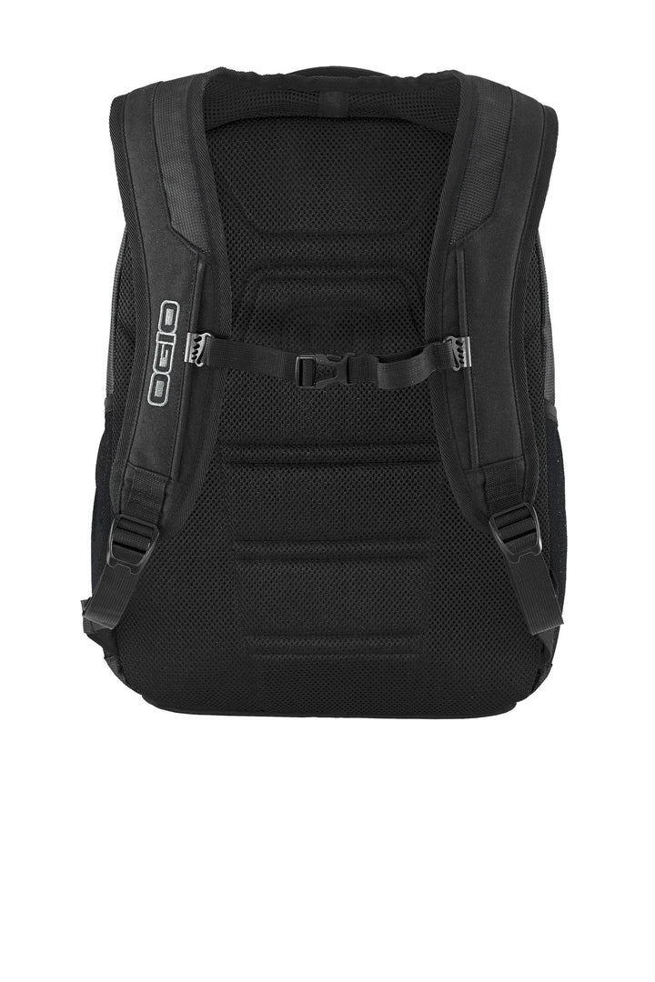 Rear View of Black OGIO Logan Pack. 411092