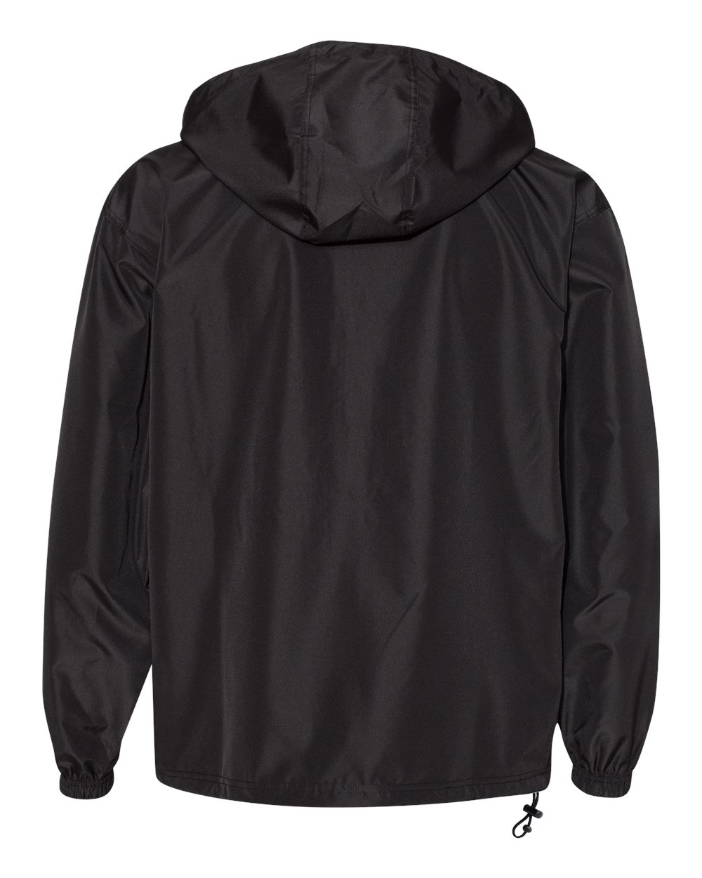 Rear View of Black Packable Anorak Jacket - CO200