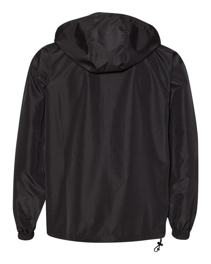Rear View of Black Packable Anorak Jacket - CO200