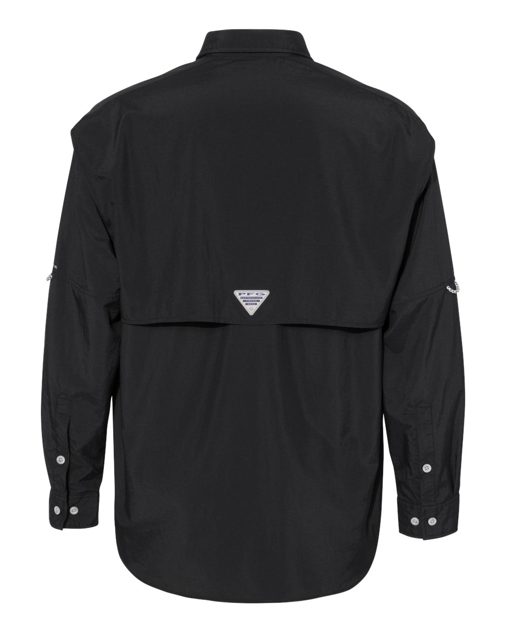 Rear View of Black PFG Bahama™ II Shirt - 212463