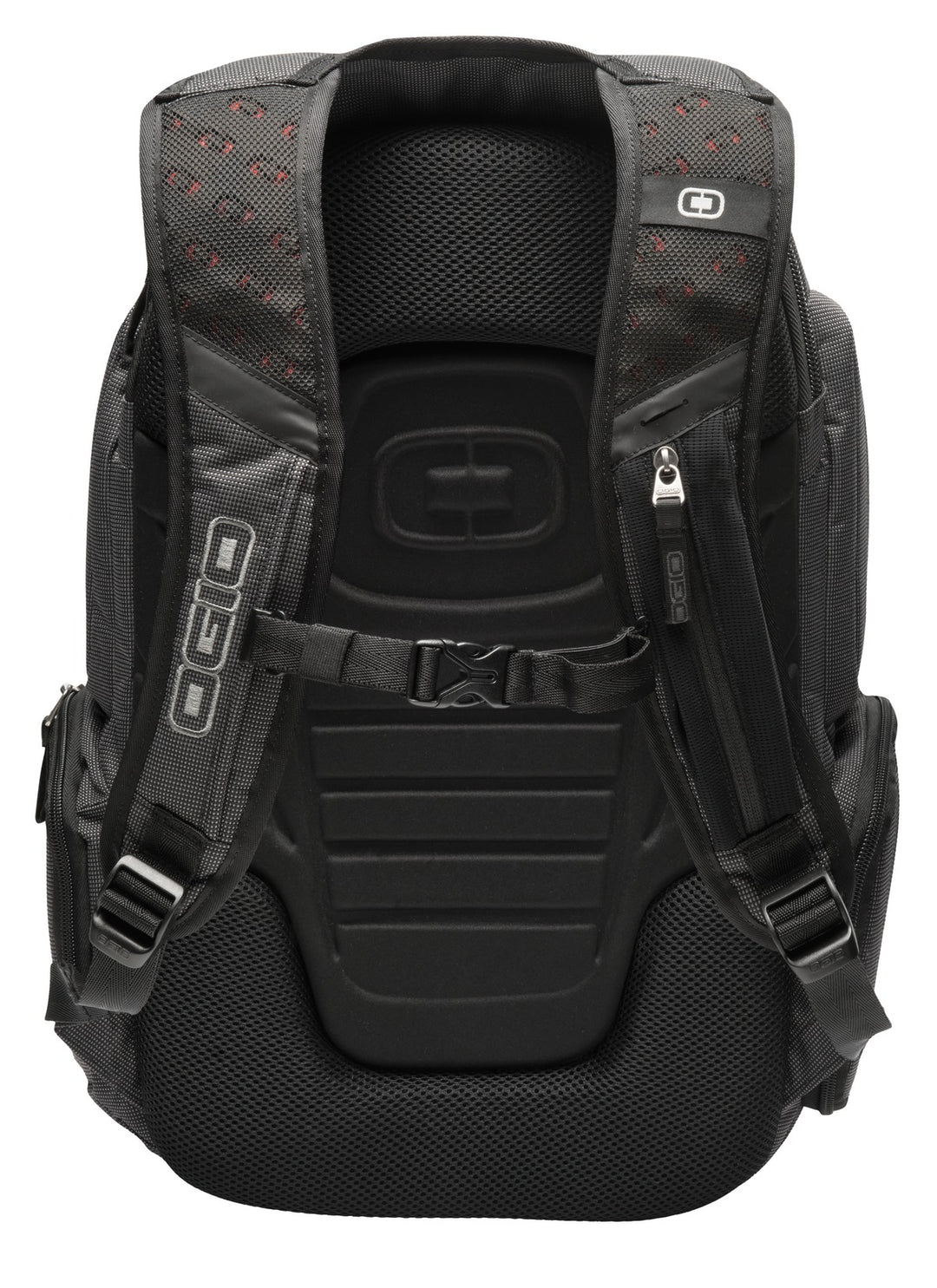 Rear View of Black Pindot OGIO Surge RSS Pack. 411073