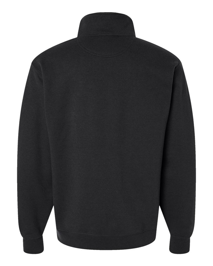 Rear View of Black Powerblend® Quarter-Zip Pullover - S450