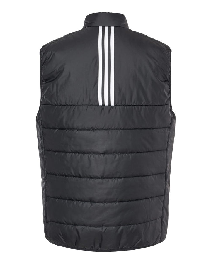 Rear View of Black Puffer Vest - A572