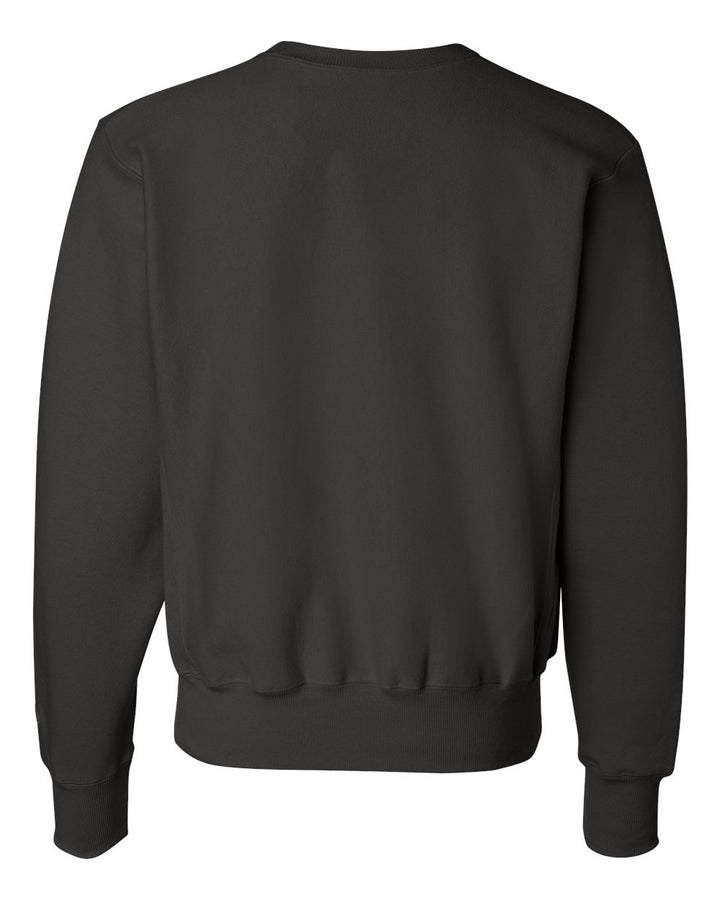 Rear View of Black Reverse Weave® Crewneck Sweatshirt - S149