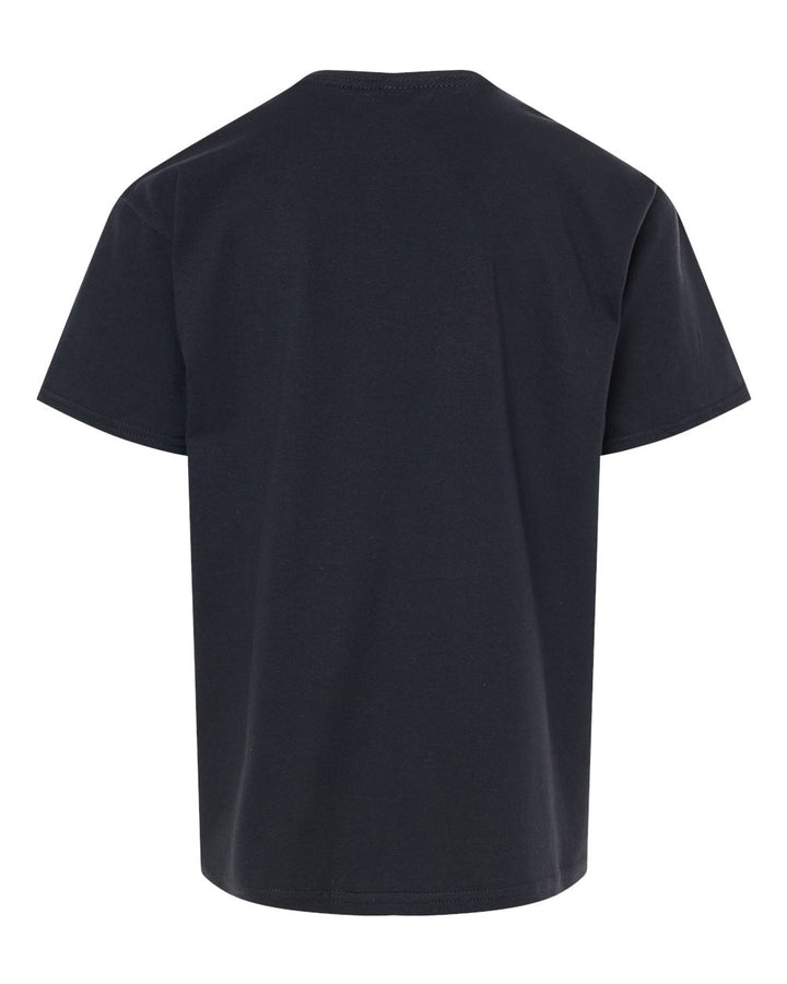 Rear View of Black Softstyle® Youth T-Shirt - 64000B