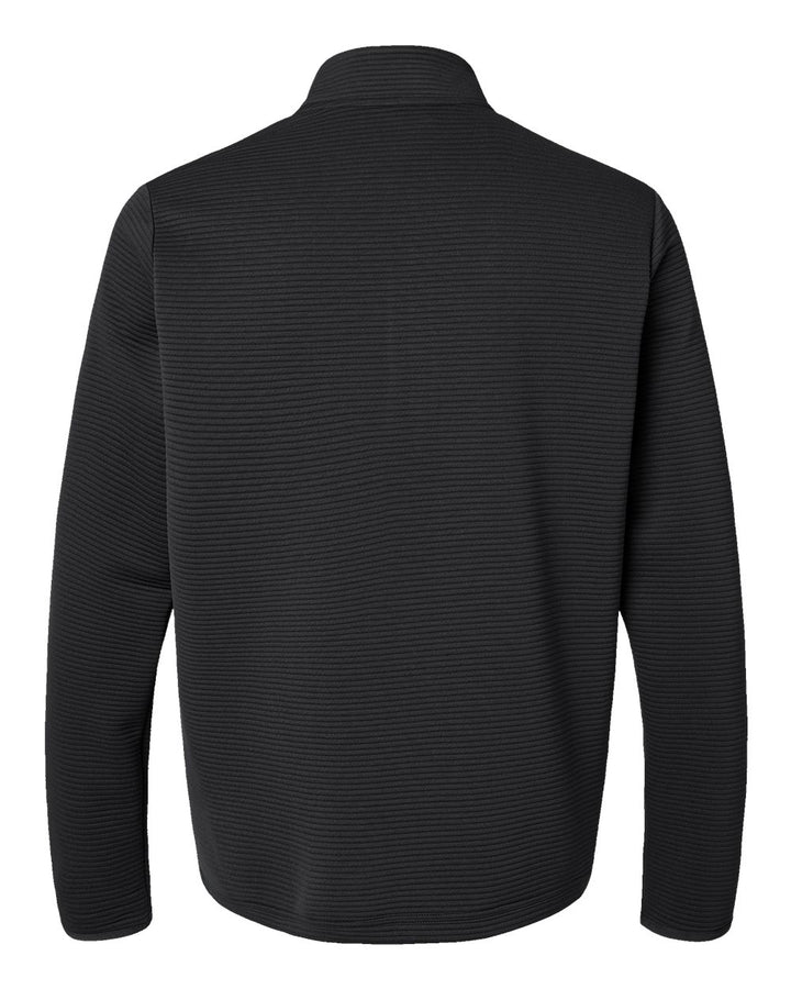 Rear View of Black Spacer Quarter-Zip Pullover - A588