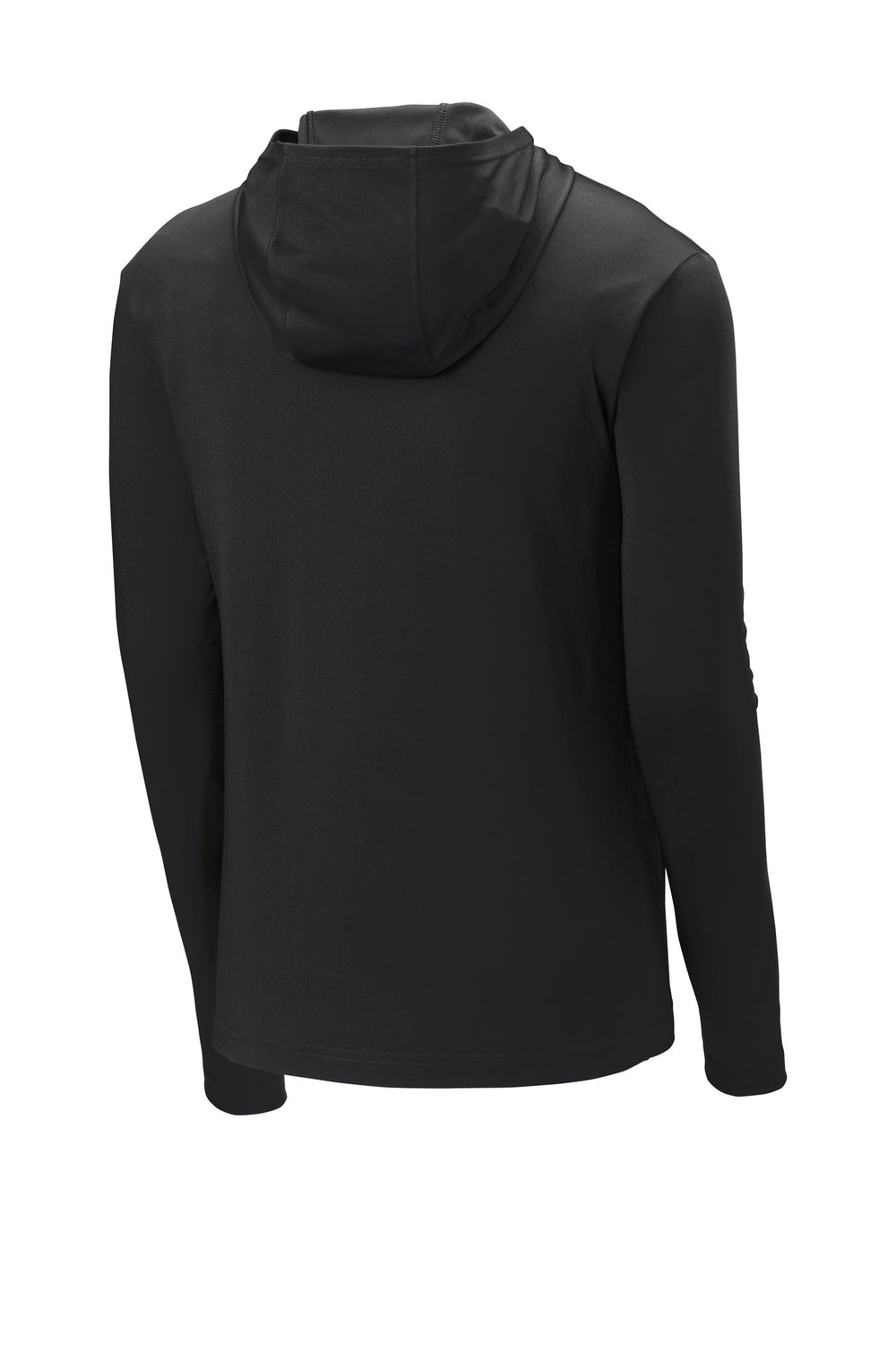 Rear View of Black Sport-Tek PosiCharge Competitor Hooded Pullover. ST358