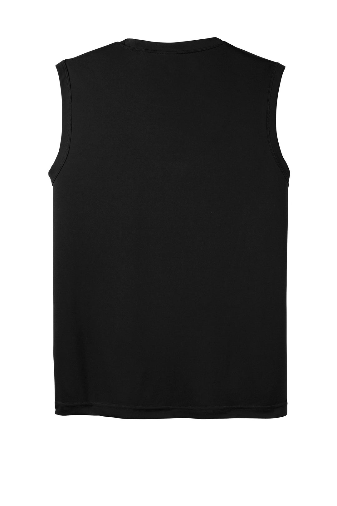Rear View of Black Sport-Tek Sleeveless PosiCharge Competitor Tee. ST352