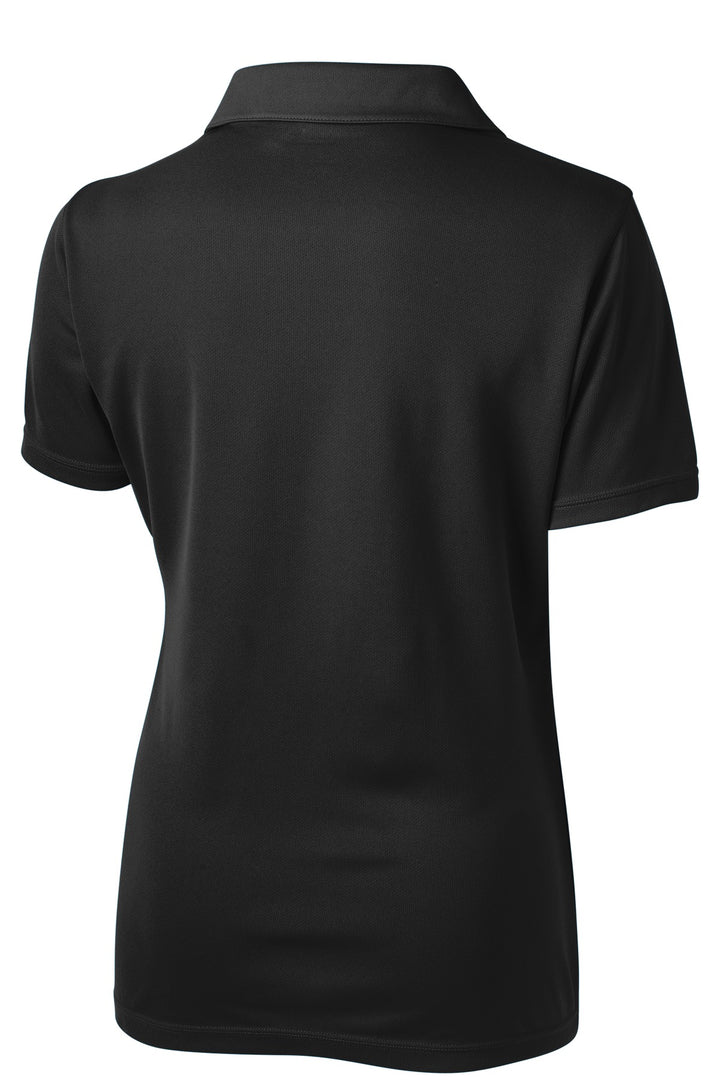 Rear View of Black Sport-Tek Women's PosiCharge Micro-Mesh Polo. LST680