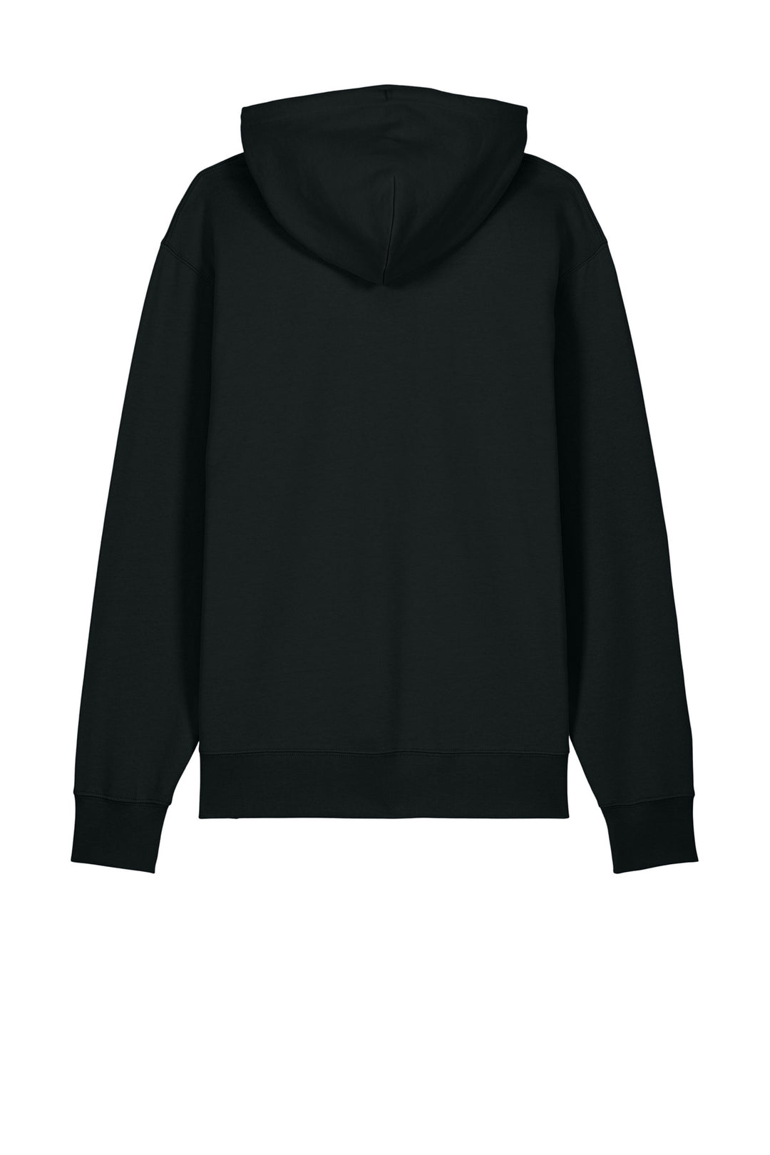 Rear View of Black Stanley/Stella Unisex Cruiser 2.0 Hooded Sweatshirt SXU003