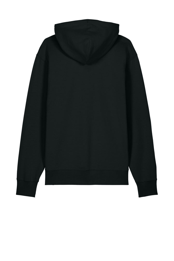 Rear View of Black Stanley/Stella Unisex Cruiser 2.0 Hooded Sweatshirt SXU003