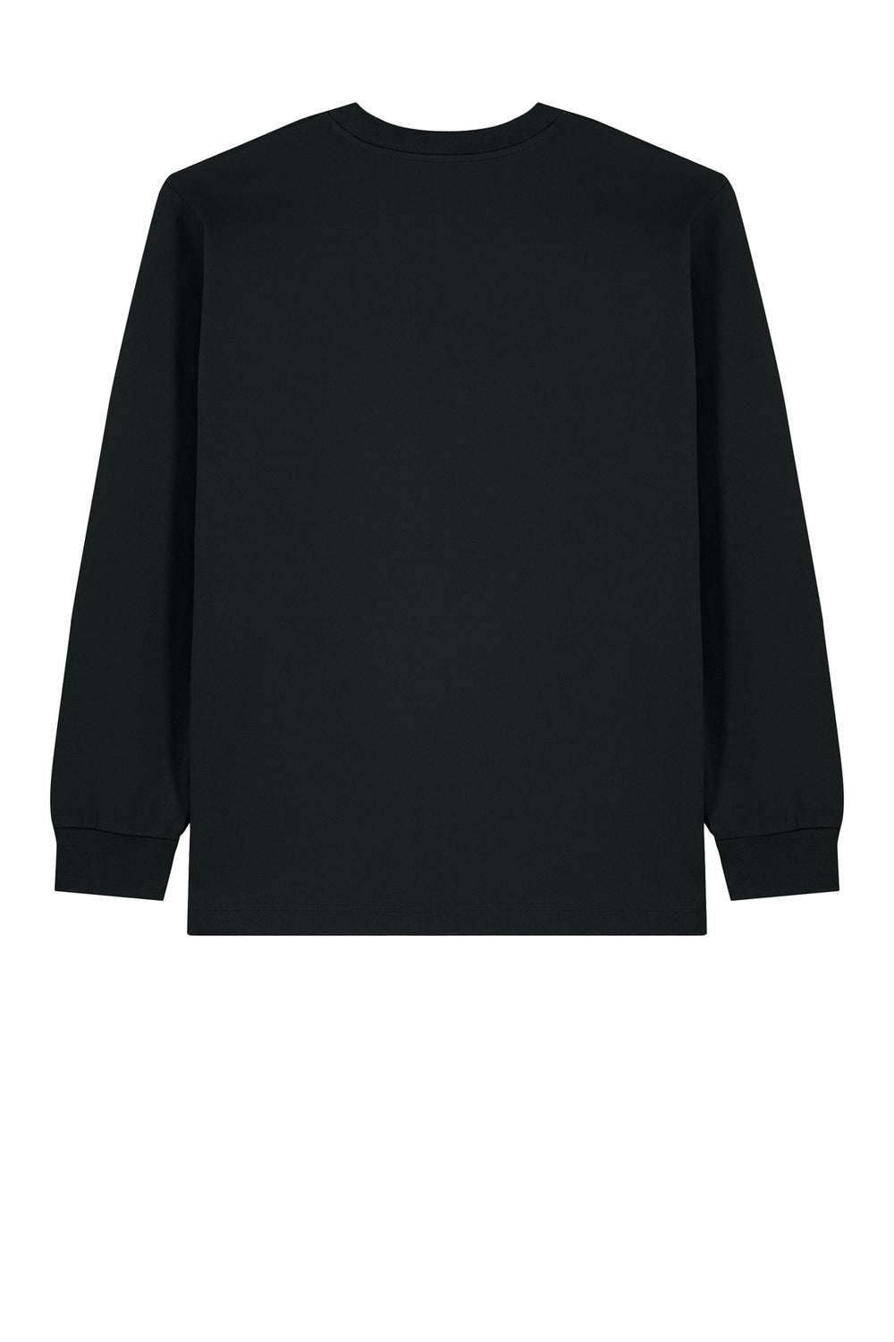 Rear View of Black Stanley/Stella Unisex Freestyler Heavyweight Long Sleeve Tee SXU023