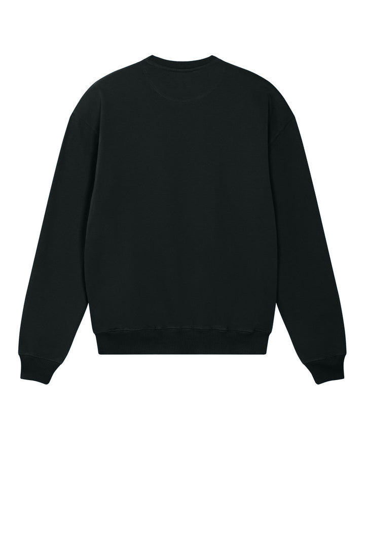Rear View of Black Stanley/Stella Unisex Ledger Dry Crewneck Sweatshirt SXU029