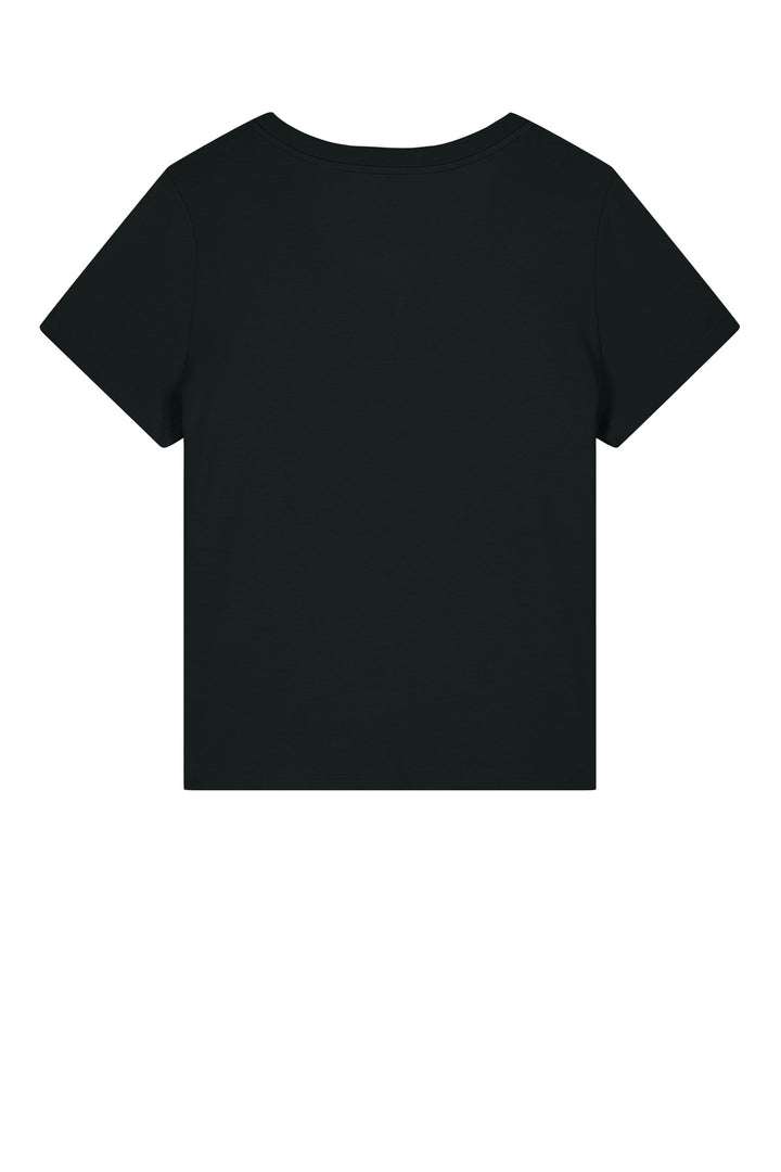 Rear View of Black Stanley/Stella Women's Stella Isla V-Neck Tee SXW032