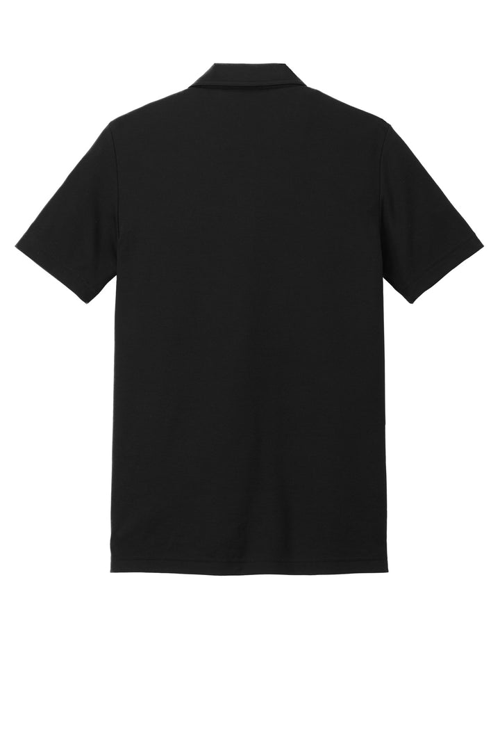 Rear View of Black TravisMathew Coastal Chest Stripe Polo TM1MY402