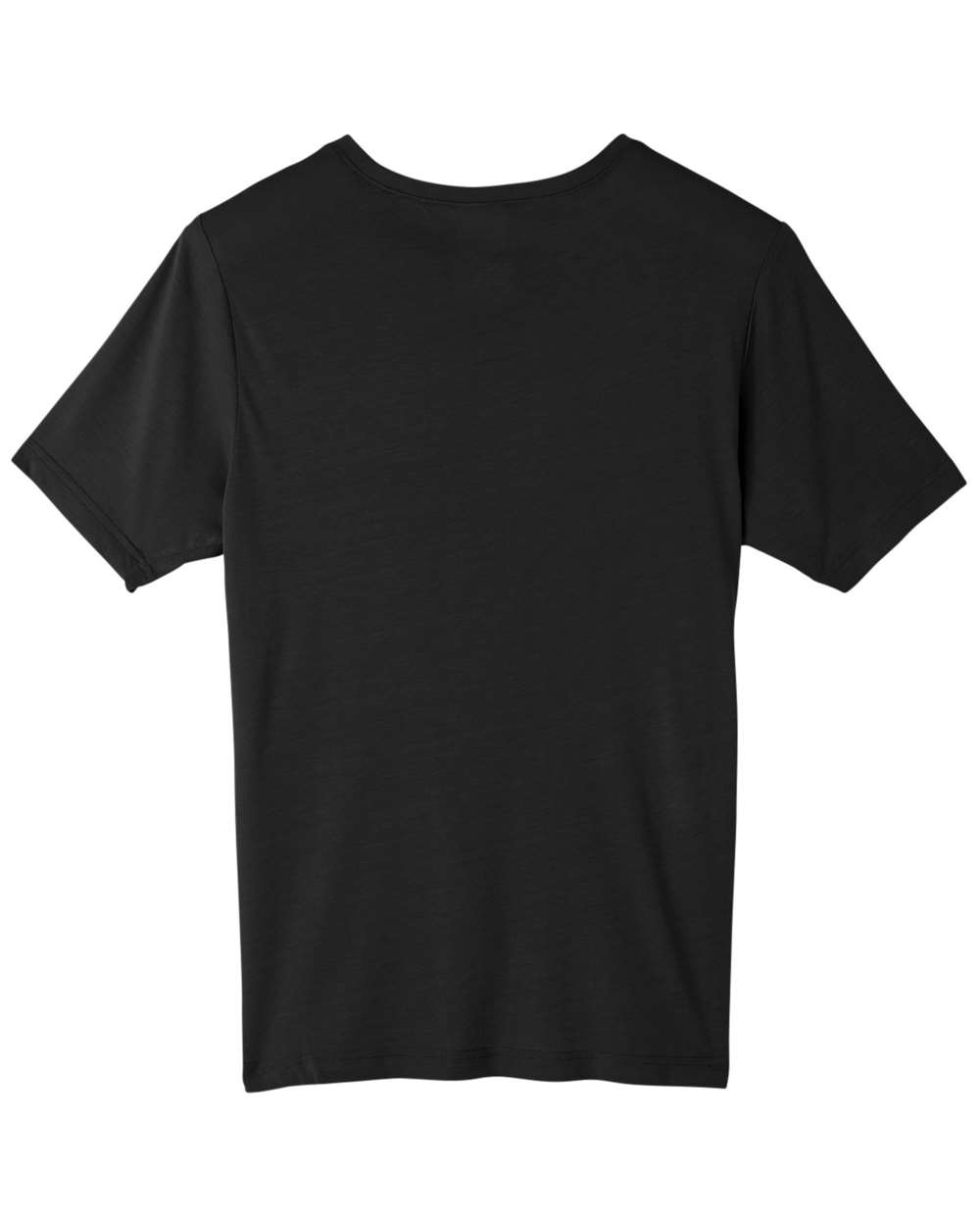 Rear View of Black Unisex Fusion ChromaSoft™ Performance T-Shirt - CE111