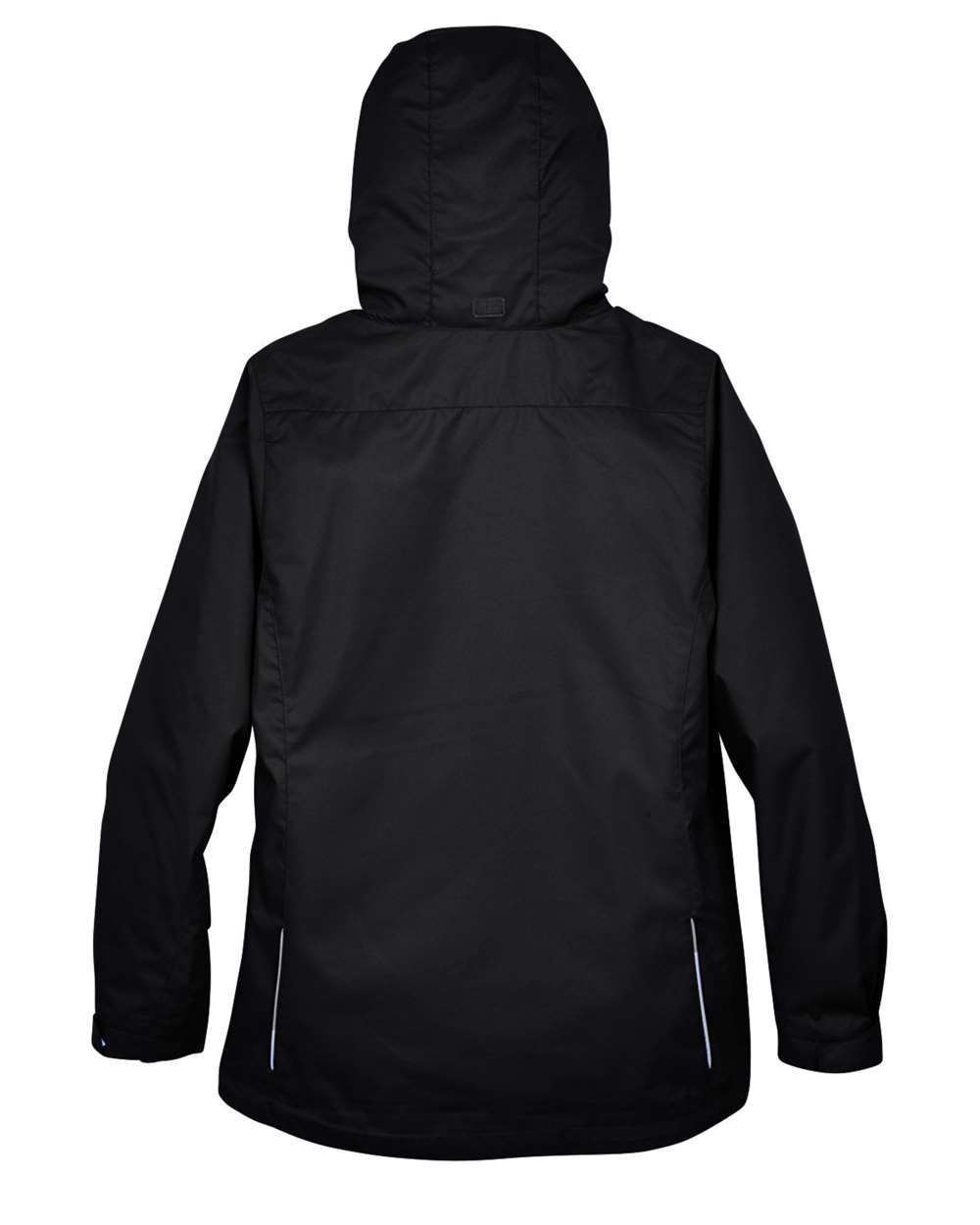Rear View of Black Women's 3-in-1 Jacket with Fleece Liner - 78205