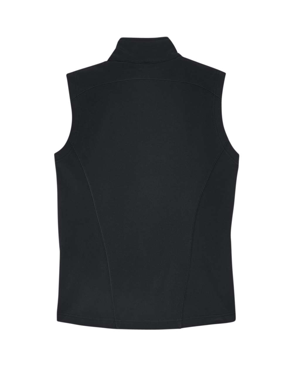 Rear View of Black Women's Cruise Two-Layer Fleece Bonded Soft Shell Vest - CE701W