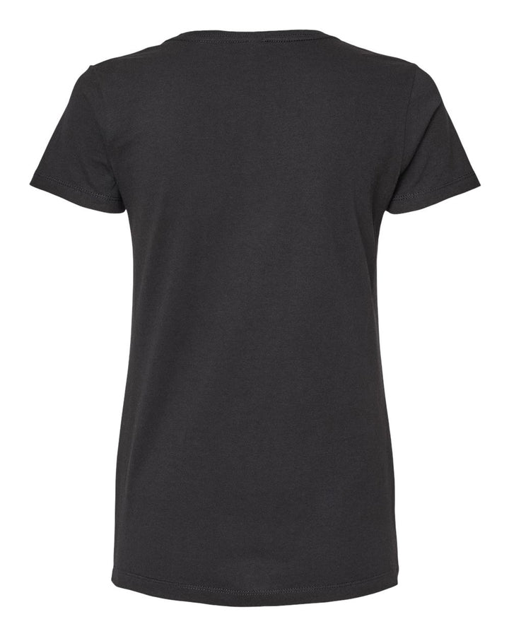 Rear View of Black Women's Gold Soft Touch T-Shirt - 4810