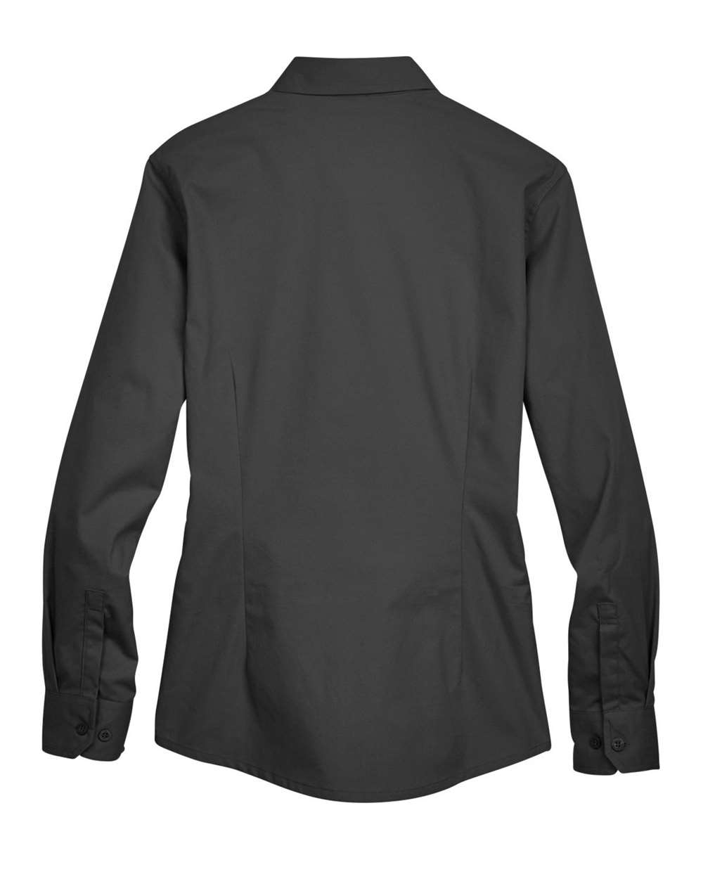 Rear View of Black Women's Operate Twill Shirt - 78193