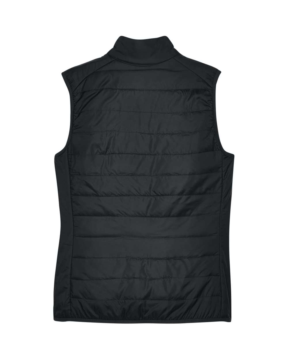 Rear View of Black Women's Prevail Packable Puffer Vest - CE702W