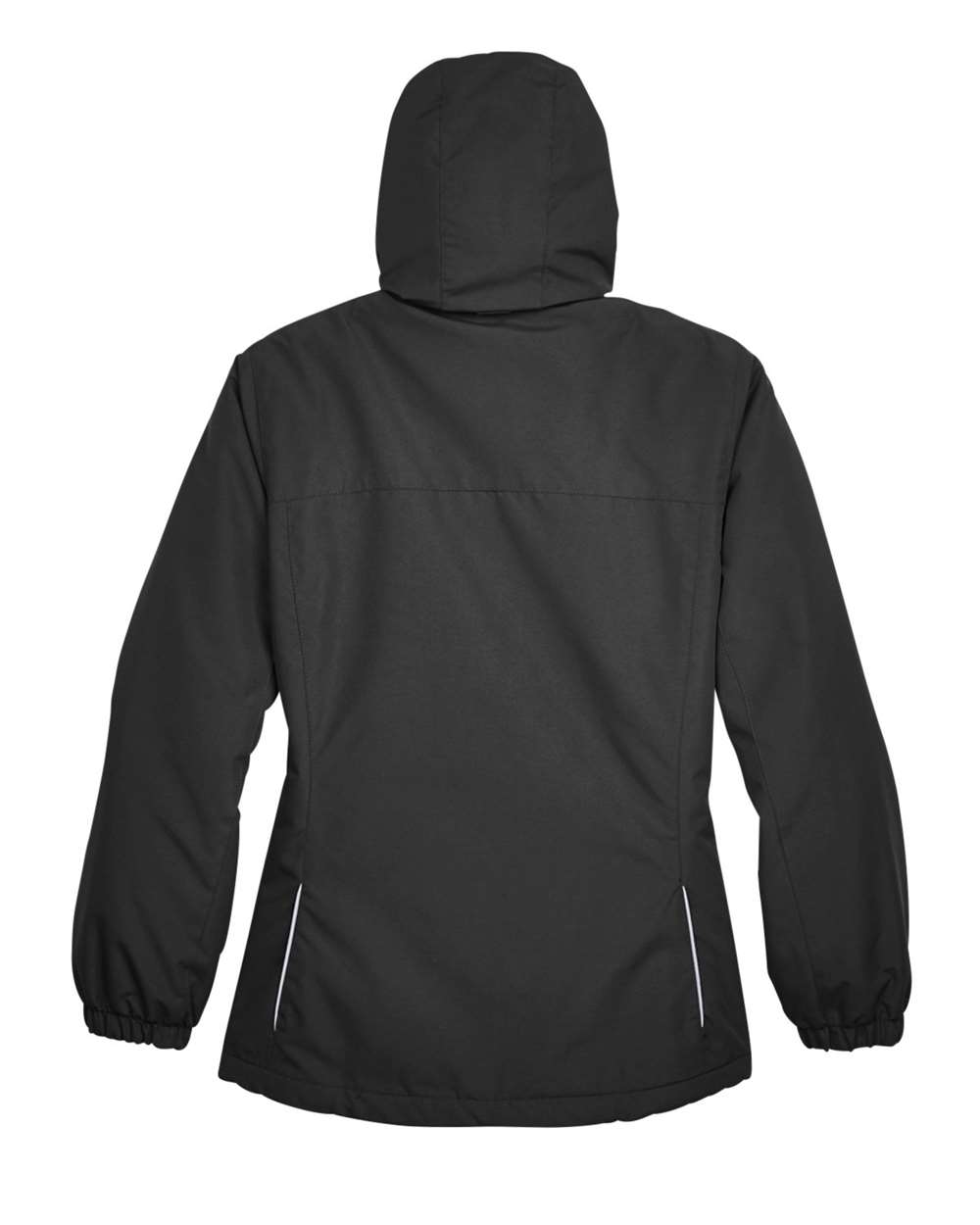Rear View of Black Women's Profile Fleece-Lined All-Season Jacket - 78224