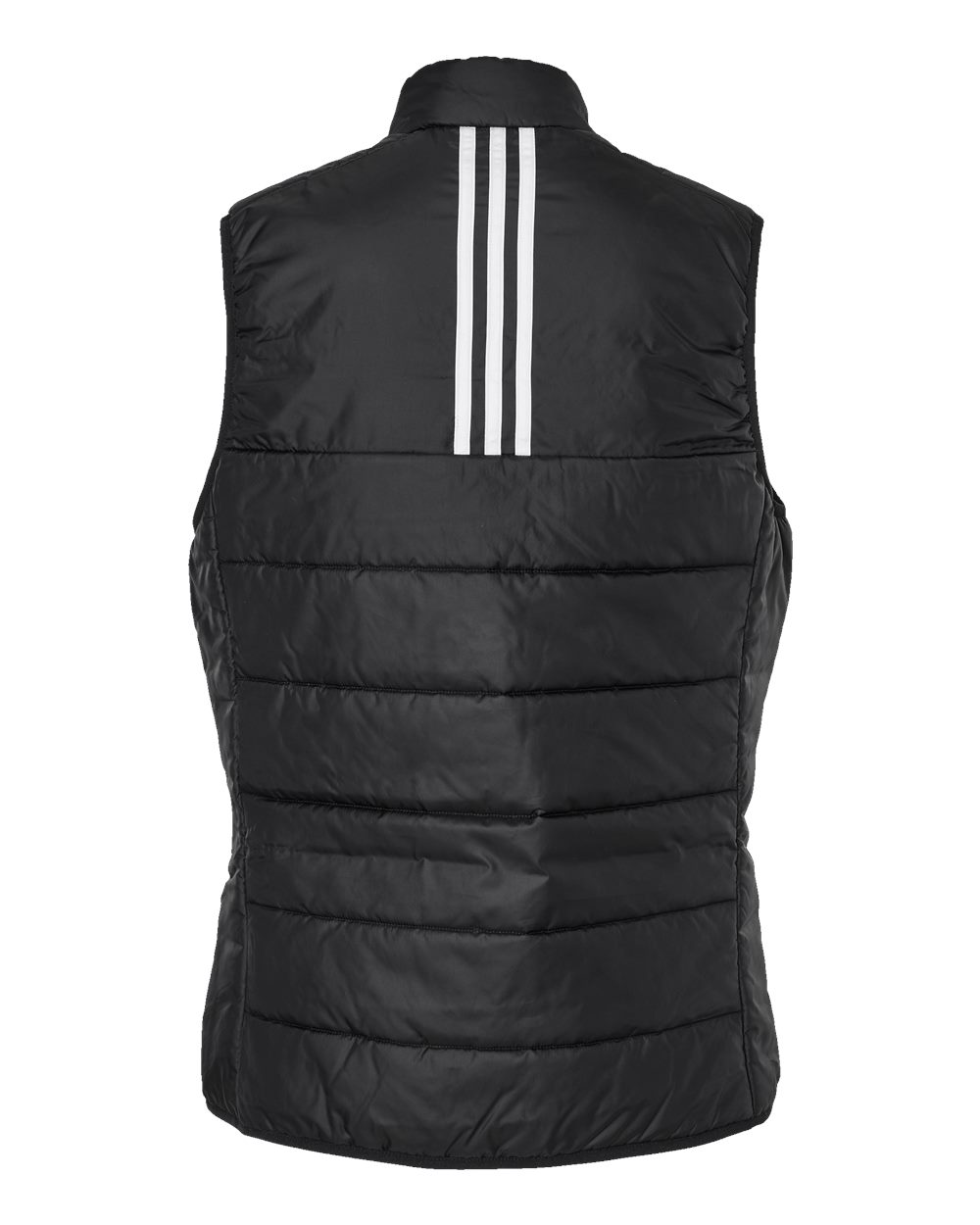 Rear View of Black Women's Puffer Vest - A573