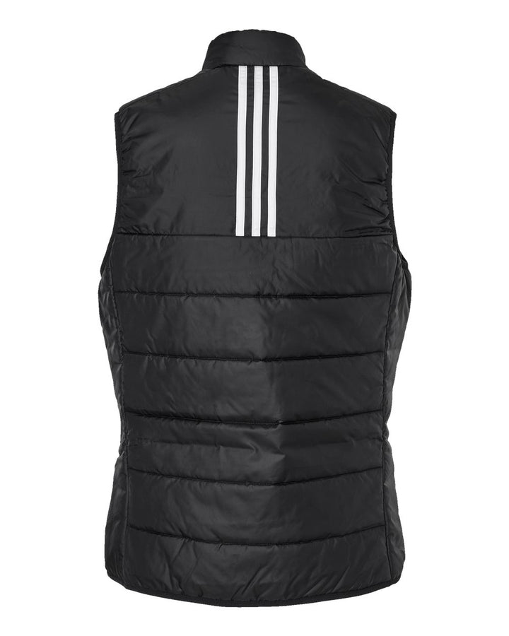 Rear View of Black Women's Puffer Vest - A573