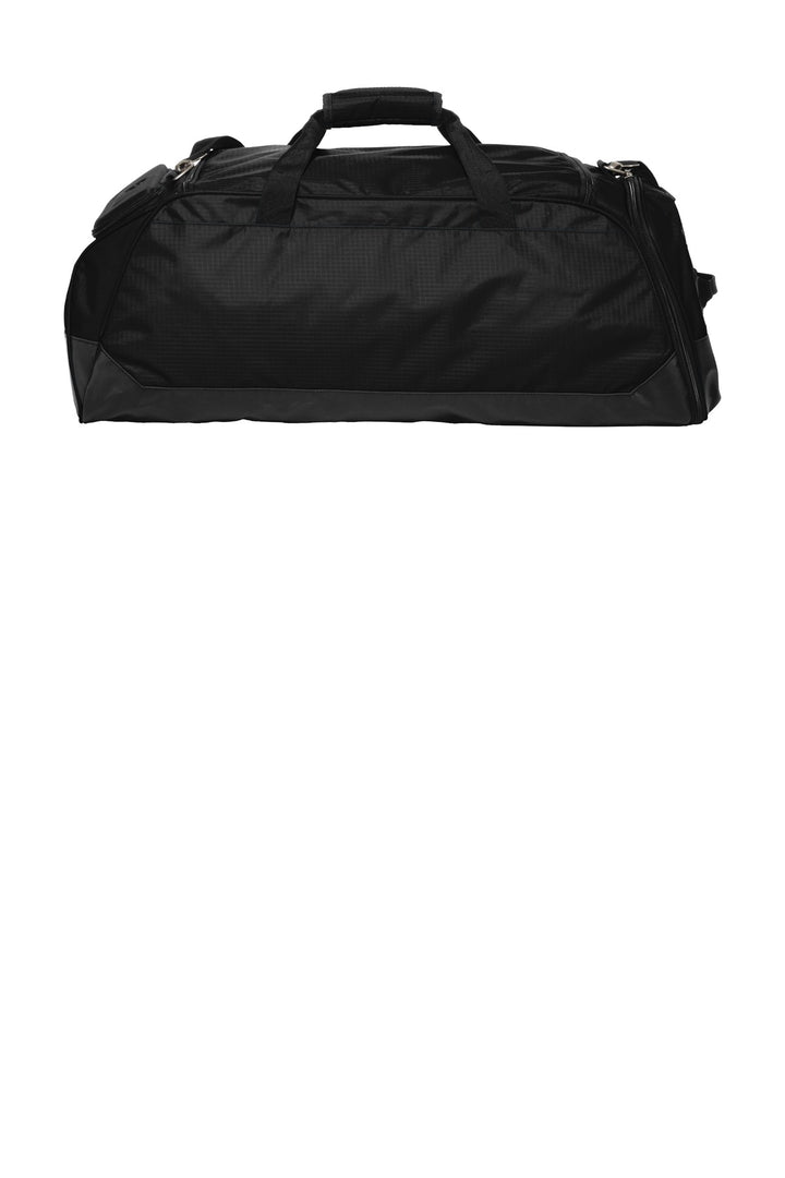 Rear View of Black/Black OGIO Transition Duffel. 411097