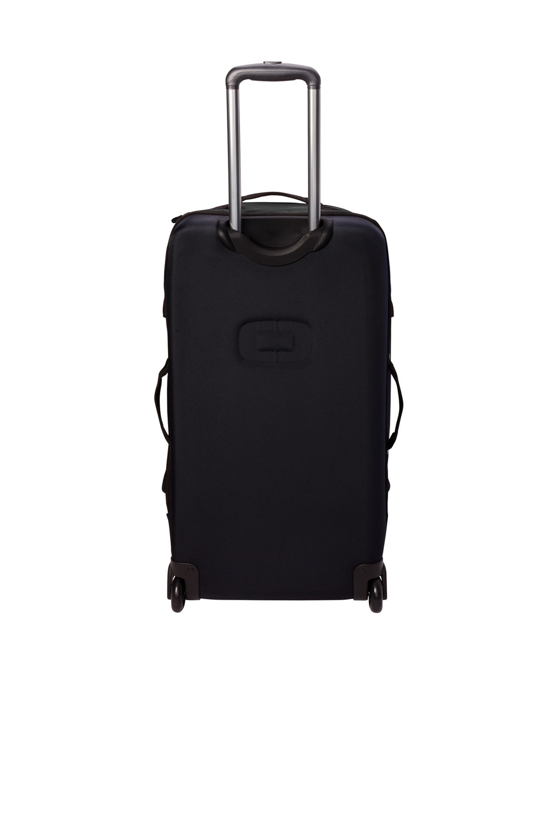 Rear View of Blacktop OGIO Passage Wheeled Checked Duffel 98003